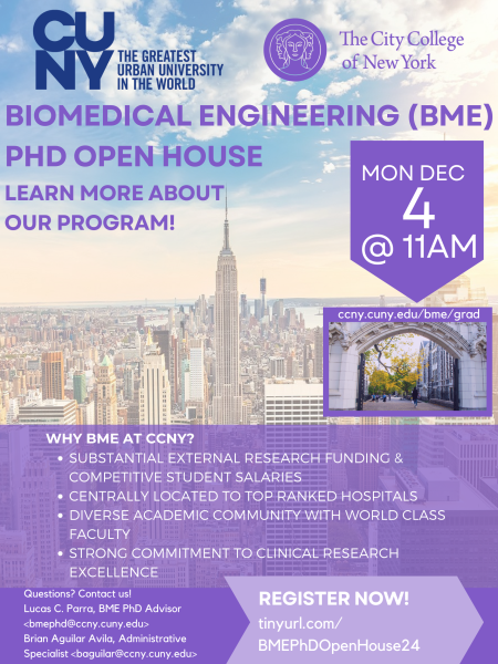 CCNY BME PhD Open House – For Fall 2024 Admission – CUNY Events Calendar